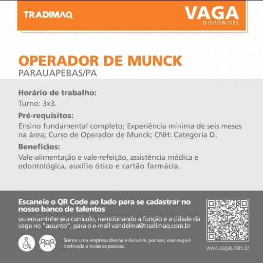 Vaga Motorista de Caminhão Munck, TRADIMAQ