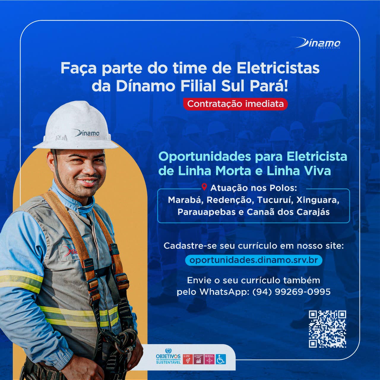 vaga para eletricista na empresa dinamo