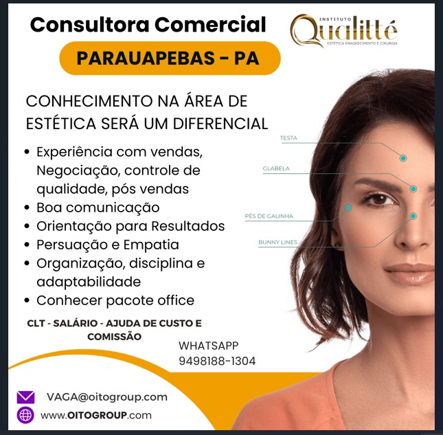 Vaga para Consultora Comercial em Parauapebas, Pará