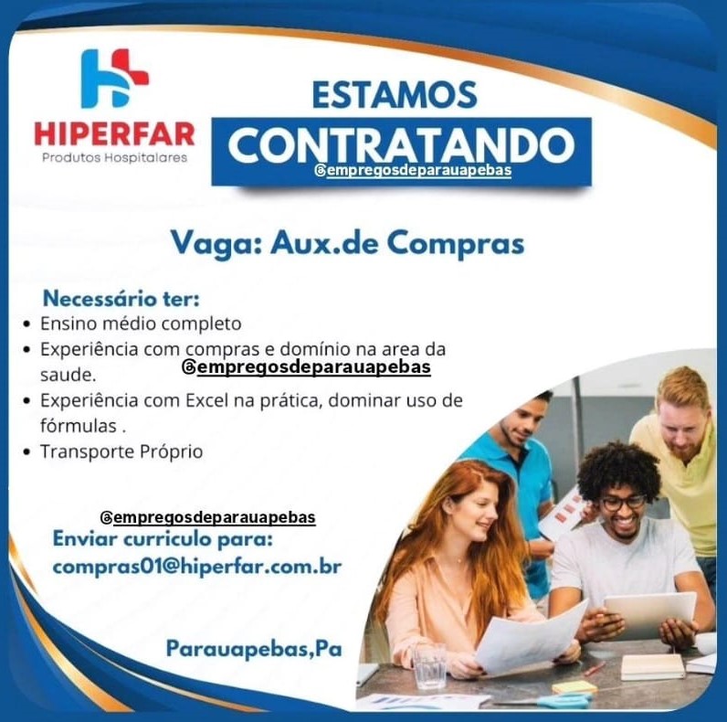 Auxiliar de Compras em Parauapebas, Pará