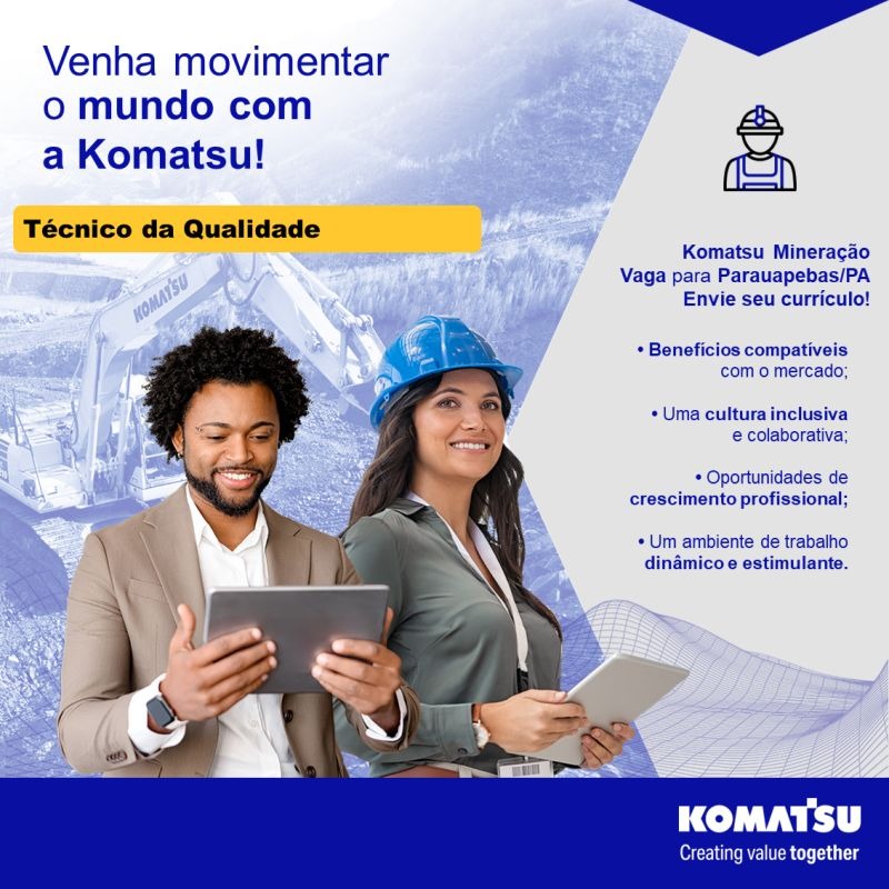 Vaga Técnico em Qualidade na Komatsu