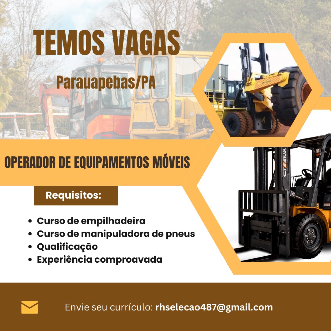 Vaga Operador Equipamentos Móveis em Parauapebas