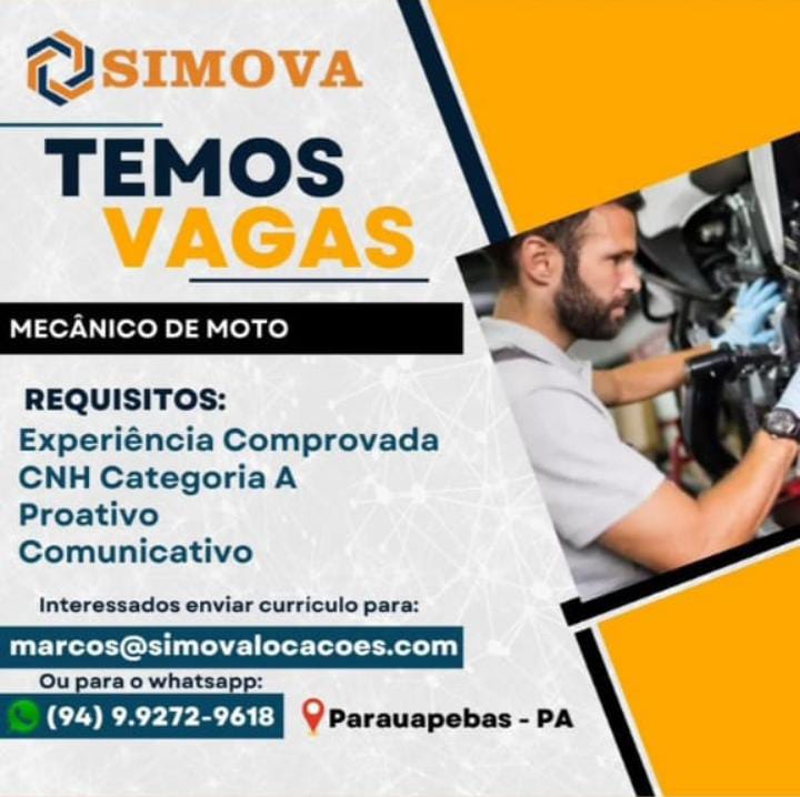 Vaga para Mecânico de Moto