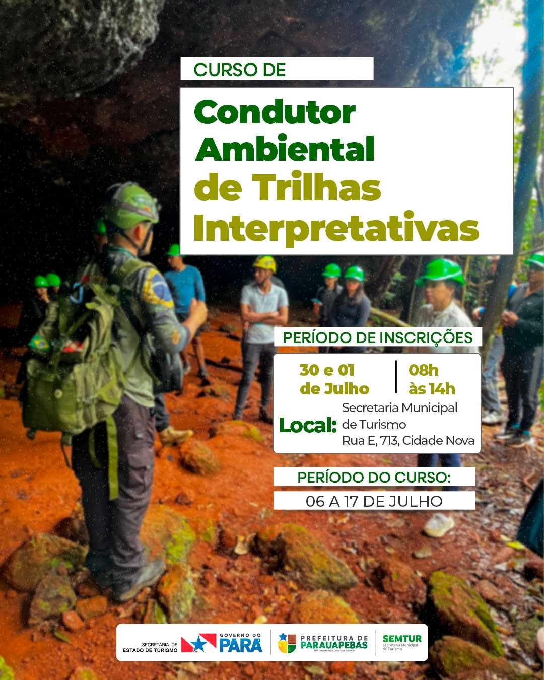 Prefeitura de Parauapebas abre inscrições para Curso de Condutor Ambiental de Trilhas Interpretativas
